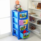 Комод универсальный 103×52×42 см, 4 секции, ящик 51×36×20 см, Синий трактор - Фото 3