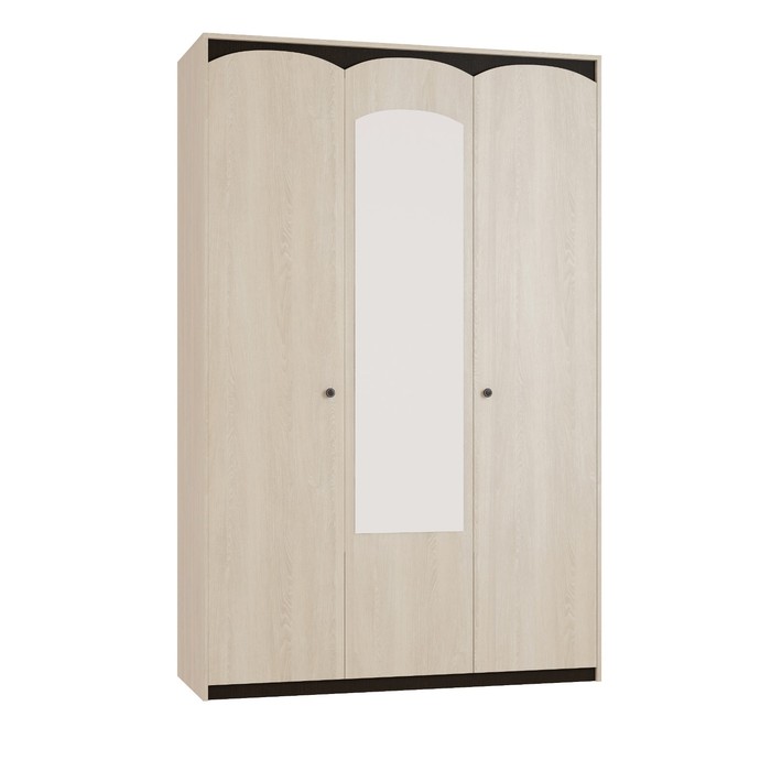 Шкаф 3-х дверный для одежды «Ева», 1392 × 524 × 2168 мм, зеркало, дуб сонома / дуб венге