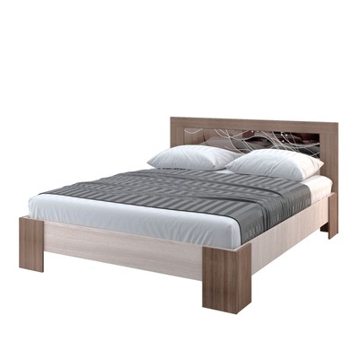 Кровать «Николь», 1600×2000 мм, без основания, цвет ясень шимо светлый/тёмный