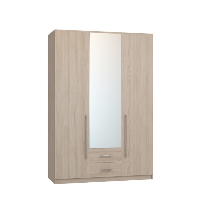 Шкаф 3-х дверный «Роксана», 1502 × 584 × 2198 мм, зеркало, цвет ясень шимо светлый - Фото 1