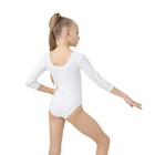 Купальник гимнастический Grace Dance, с рукавом 3/4, р. 32, цвет белый - Фото 3