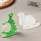 Молд для заливки «3D Ёлка», 16×9.4 см, силикон, прозрачный - Фото 1