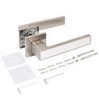 Ручка раздельная «АЛЛЮР» АРТ «ЛАНА» SN/W, цвет матовый никель  (артикул 9259591)  большой выбор товаров оптом и в розницу по низким ценам с доставкой