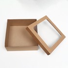 Коробка самосборная, с окном, бурая, 30×30×12 см - Фото 3