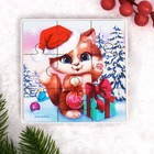 Дервянные пазлы на новый год «Праздник у котика» - Фото 2