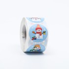 Наклейки новогодние в рулоне «Снеговики», для декора и подарков, 500 шт., 3.8×3.8 см - Фото 3