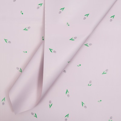 Пленка флористическая, «Поля тюльпанов» 65 мкм, пудра темная 58×58 см