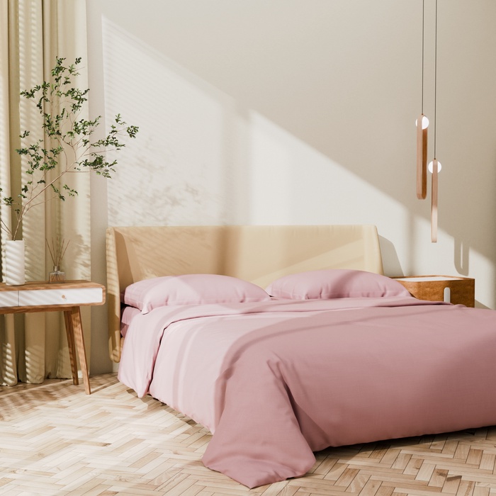 Постельное бельё Этель 1,5 сп Pink rose 143х215, 150х70+3-2 шт, мако-сатин, 114г/м2 - Фото 1