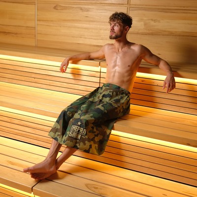 Полотенце - килт вафельное мужское для бани «Камуфляж», 80×150 см, хлопок 100 %
