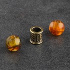 Руна «Ансуз», комплект из трёх бусин: янтарь, латунь (комплект 3 шт) - фото 36109460