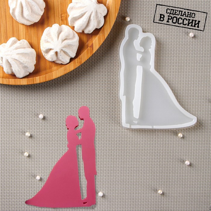 Силиконовый молд для леденцов и шоколада «Свадьба», 12,5×9 см, цвет прозрачный - Фото 1