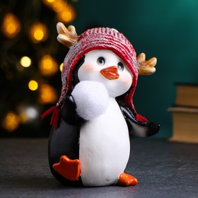 Фигура "Пингвиненок со снежком" в правом крыле, 12х12х17см
