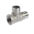 Тройник ZEIN engr, 1/2", внутренняя/наружная/наружная резьба, нержавеющая сталь - Фото 3