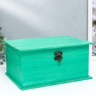 Шкатулка дерево прямоугольник борт (набор 3 шт) зелёная 20,5х10х15 см - фото 21758984