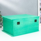 Шкатулка дерево прямоугольник борт (набор 3 шт) зелёная 20,5х10х15 см - фото 21758986