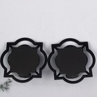 Подсвечник настенный стекло на 1 свечу "Отражение" набор 2 шт d-4 см чёрная 8х20х20,5 см - фото 21758994