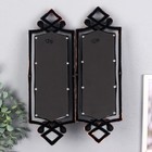 Подсвечник пластик, стекло на 1 свечу "Зеркальный свет" н-р 2 шт d-4 см бронза 8х11,5х37 см   906887 - фото 21759000