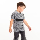 Футболка поло для мальчика, цвет серый/принт микс, рост 116 см - фото 21759039
