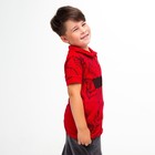 Футболка поло для мальчика, цвет красный/принт микс, рост 110 см - Фото 3