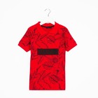 Футболка поло для мальчика, цвет красный/принт микс, рост 146 см - фото 21759165