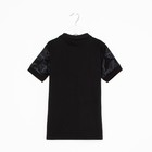 Футболка поло для мальчика, цвет чёрный/принт микс, рост 128 см - фото 21759186