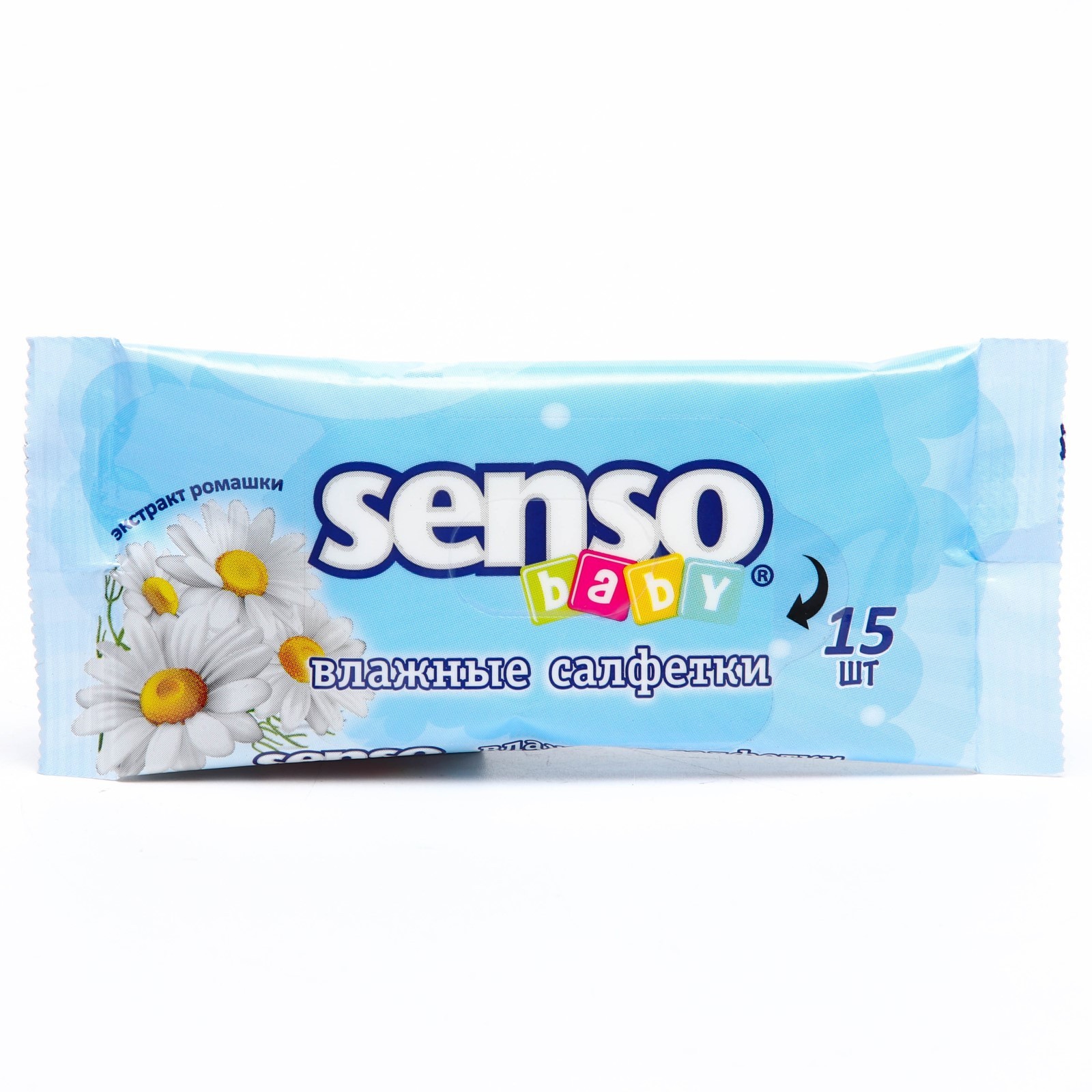 Салфетки влажные для детей "Senso Baby" с экстрактом ромашки, 15 шт ...
