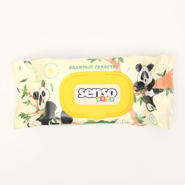 Салфетки влажные для детей "SENSO BABY" Панда, 72 шт - Фото 1