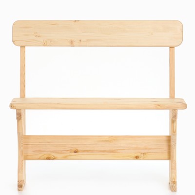 Скамейка деревянная их хвои со спинкой, 130 х 31 х 45см, для бани и дачи, нагрузка до 150кг