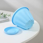 Горшок для цветов с поддоном «Знатный», 450 мл, d=11 см, голубой - Фото 4