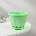 Горшок для цветов с поддоном «Знатный», 450 мл, d=11 см, зелёный - Фото 2