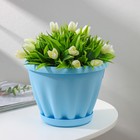 Горшок для цветов с поддоном «Знатный», 2 л, d=18 см, голубой - Фото 1