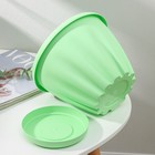 Горшок для цветов с поддоном «Знатный», 3,9 л, d=22,5 см, зелёный - Фото 3