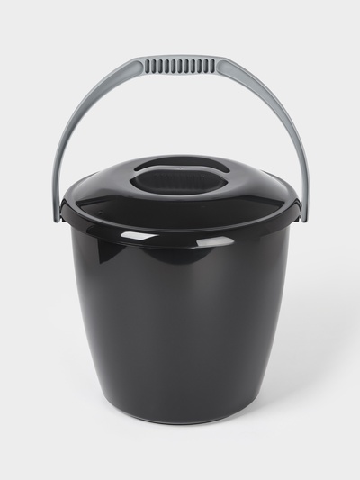 Ведро с крышкой «Удачное», 10 л, пластик, чёрное