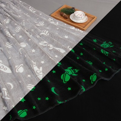 Плед светящийся в темноте «Этель. Космос», 150×200 см