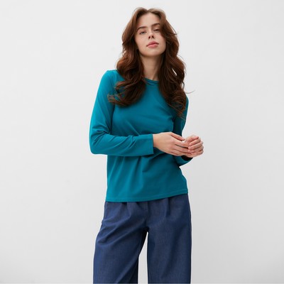 Лонгслив женский MINAKU: Basic line, цвет изумруд, размер 44