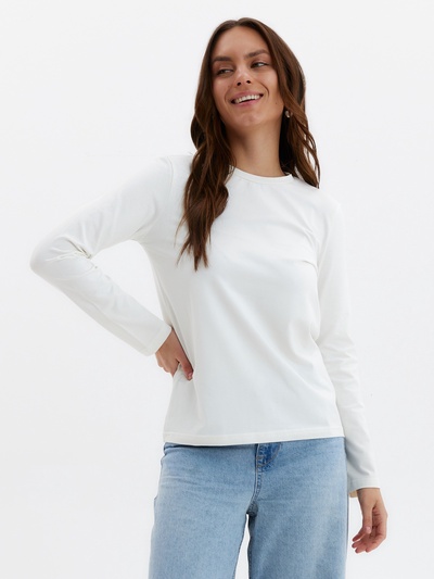 Лонгслив женский MINAKU: Basic line, цвет экрю, размер 50