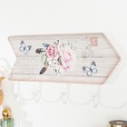 Настенные крючки декоративные «Розы с перьями и бабочками», 5.5×39.5×23 см 7828927 - фото 319816927