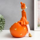 Сувенир полистоун подставка "Девушка ушки мишки, с пузырём" оранжевый 29х19х28 см - фото 6690496