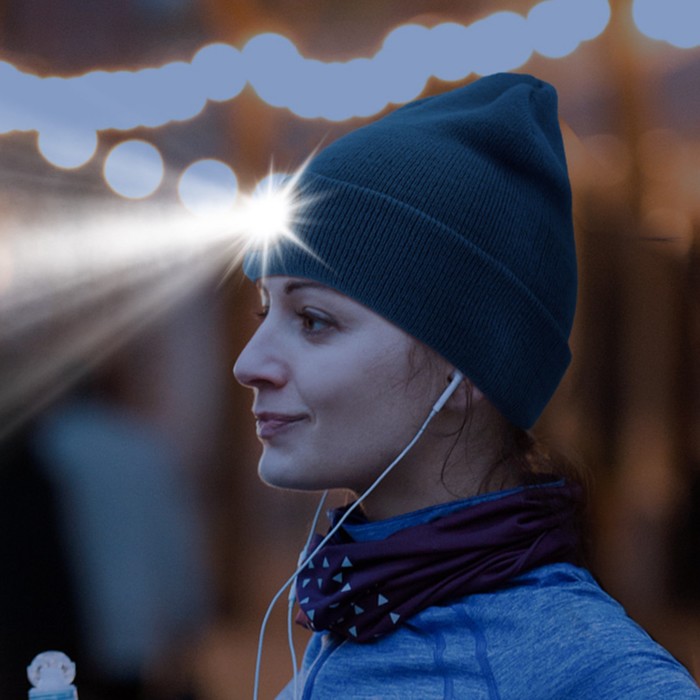 Фонарь-шапка аккумуляторный, 200 мАч, 4 LED, 3 режима, USB - фото 18556874