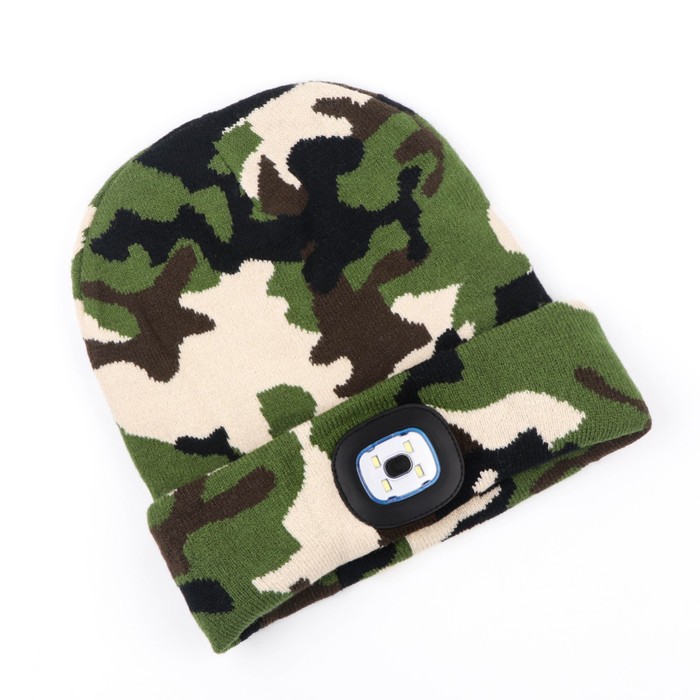 Фонарь-шапка аккумуляторный, 200 мАч, 4 LED, 3 режима, USB - Фото 1