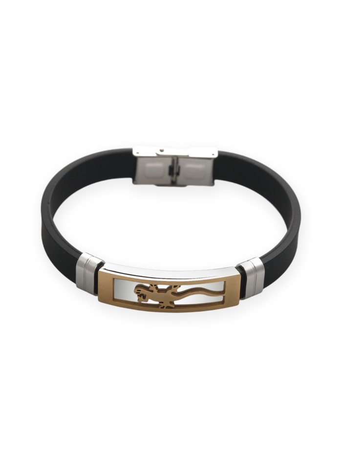 Браслет унисекс «Стиль» саламандра, цвет чёрный с серебряно-золотым, 20.5 см - Фото 1