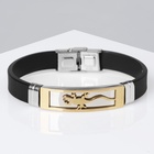 Браслет унисекс «Стиль» саламандра, цвет чёрный с серебряно-золотым, 20.5 см - Фото 6