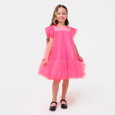Платье для девочки с пышной юбкой KAFTAN, рост 110-116, цвет ярко-розовый