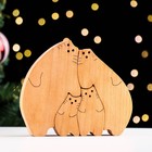 Фигурка-пазл деревянный «Семья пузатых котов», 4 элементы,14×11 см - Фото 1