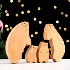 Фигурка-пазл деревянный «Семья пузатых котов», 4 элементы,14×11 см - Фото 3