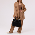 Сумка деловая на молнии, цвет чёрный - фото 24566340