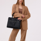 Сумка деловая на молнии, цвет чёрный - фото 24566341