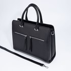 Сумка деловая на молнии, цвет чёрный - фото 21761165