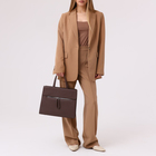 Сумка деловая на молнии, цвет серо-коричневый - фото 24566343