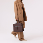 Сумка деловая на молнии, цвет серо-коричневый - фото 24566345